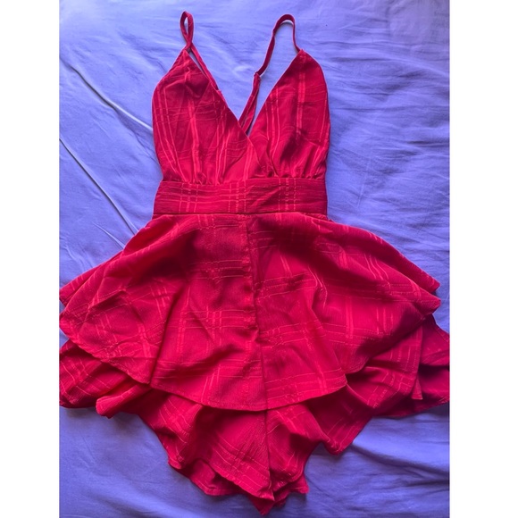 Princess Polly Red Theodora Romper - Picture 2 of 5